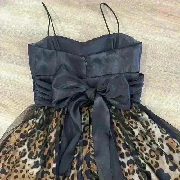 Blondie Nights, Fun Leopard Print, and Black  Cocktail Dress. Size 1 - Picture 7 of 10